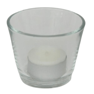 Verrine Transparente évasée + bougie