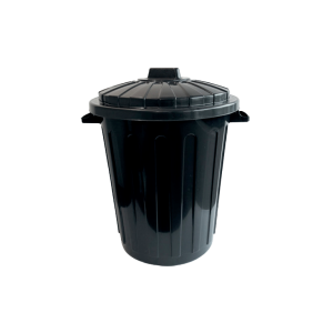 Poubelle Noire + Couvercle 75 Cl